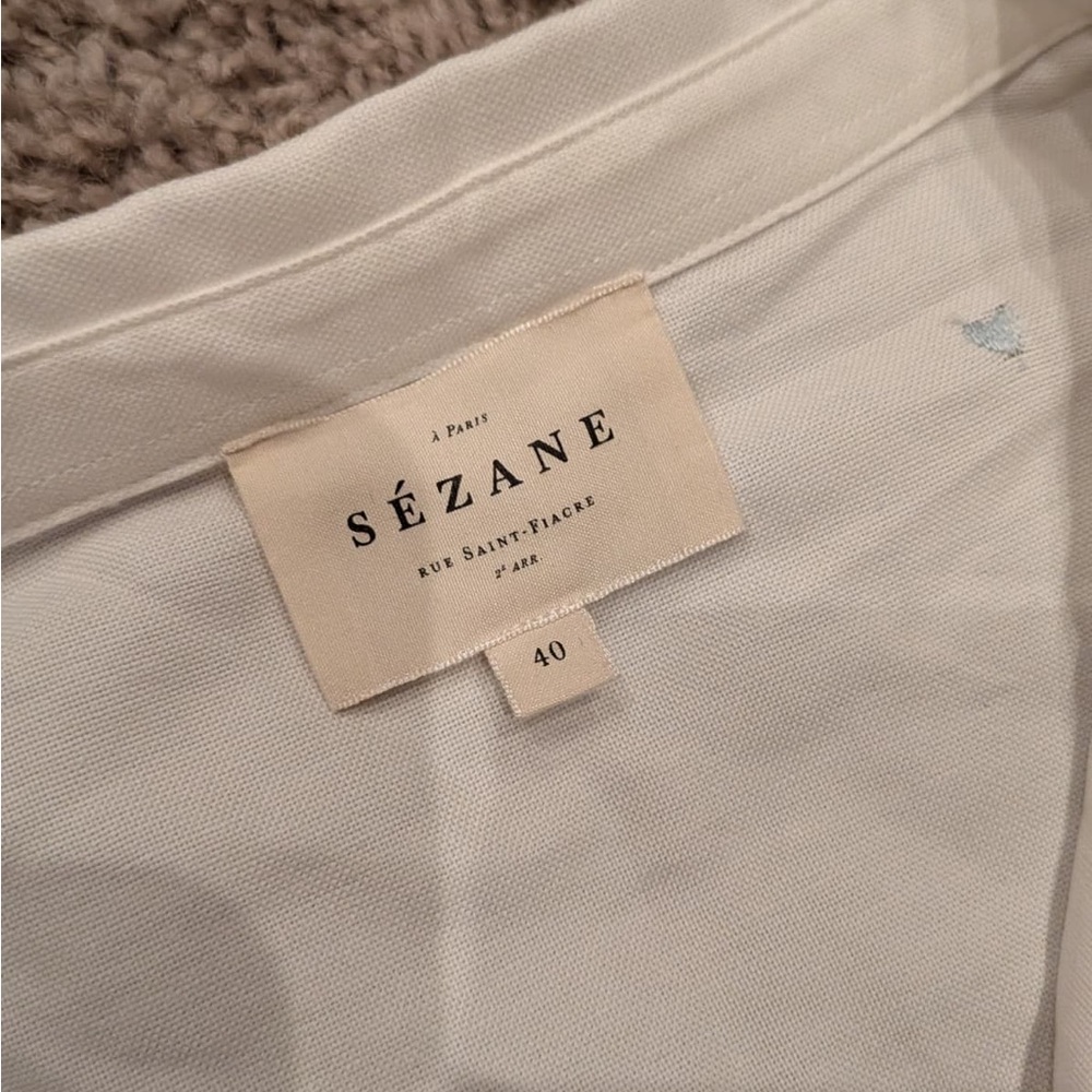 Sezane multi colored embroidered hearts tomboy shirt - Picture 6 of 7